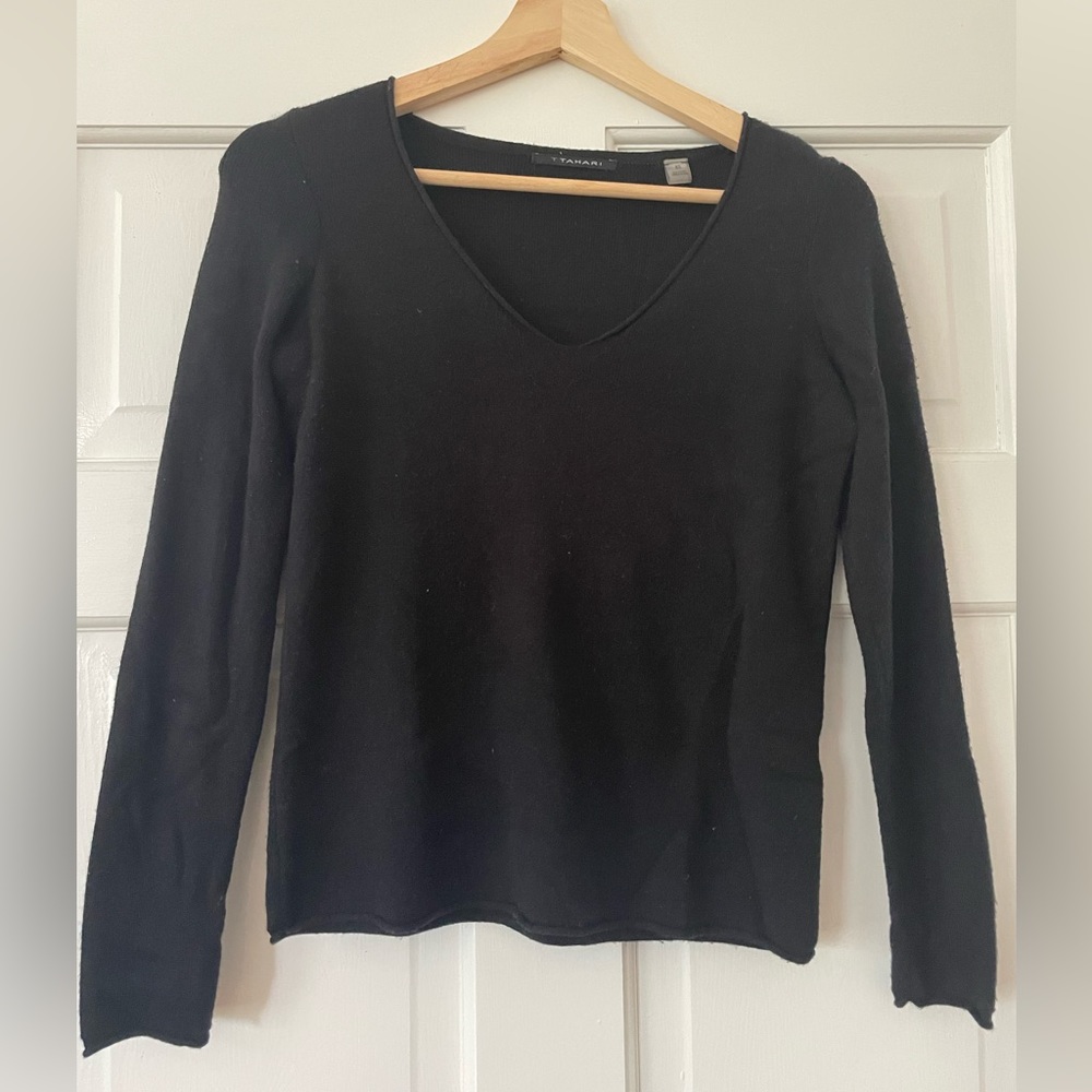Tahari V-neck Black Sweater